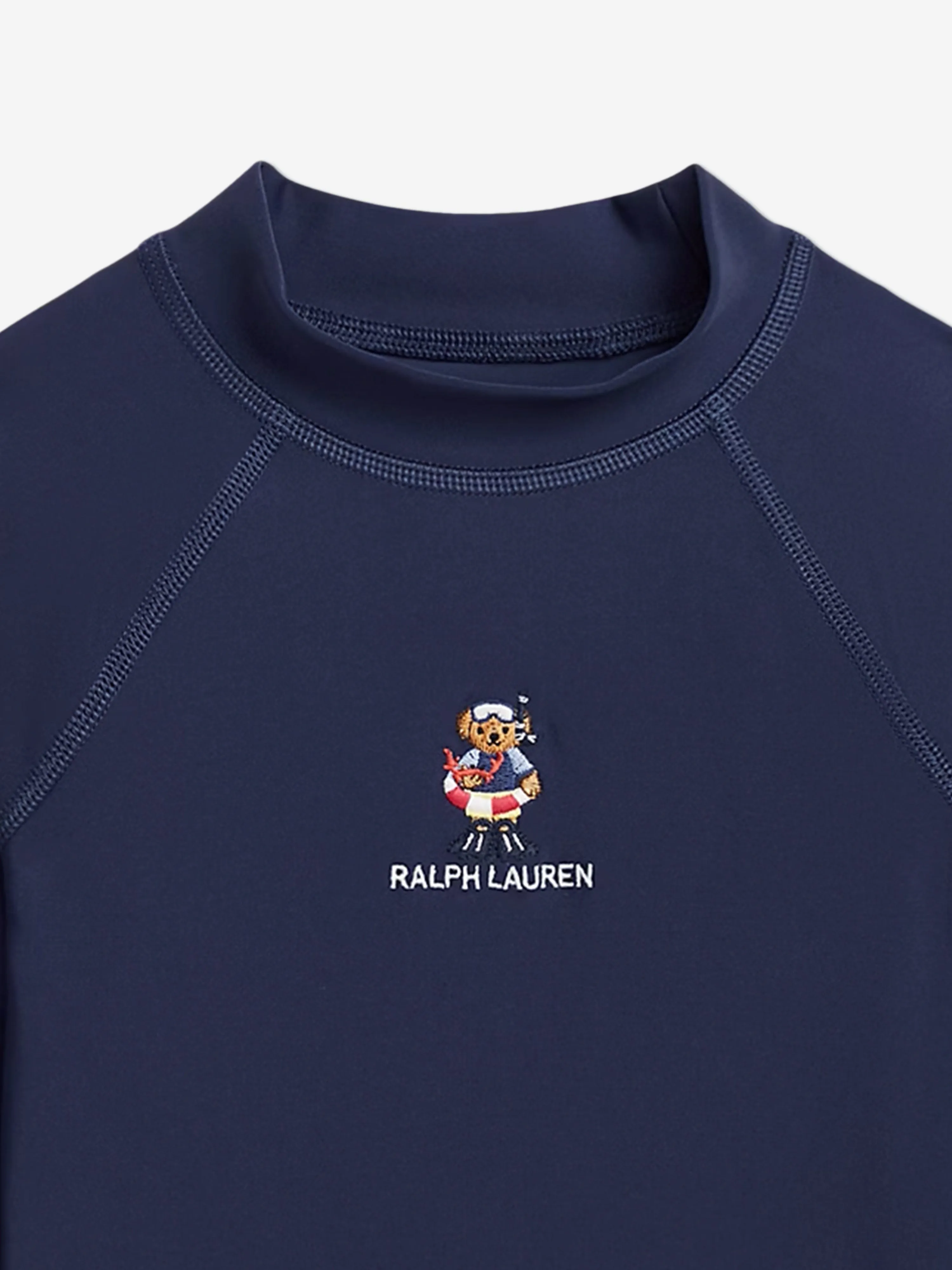 Ralph Lauren Boys Polo Bear Performance Rash Guard in Navy