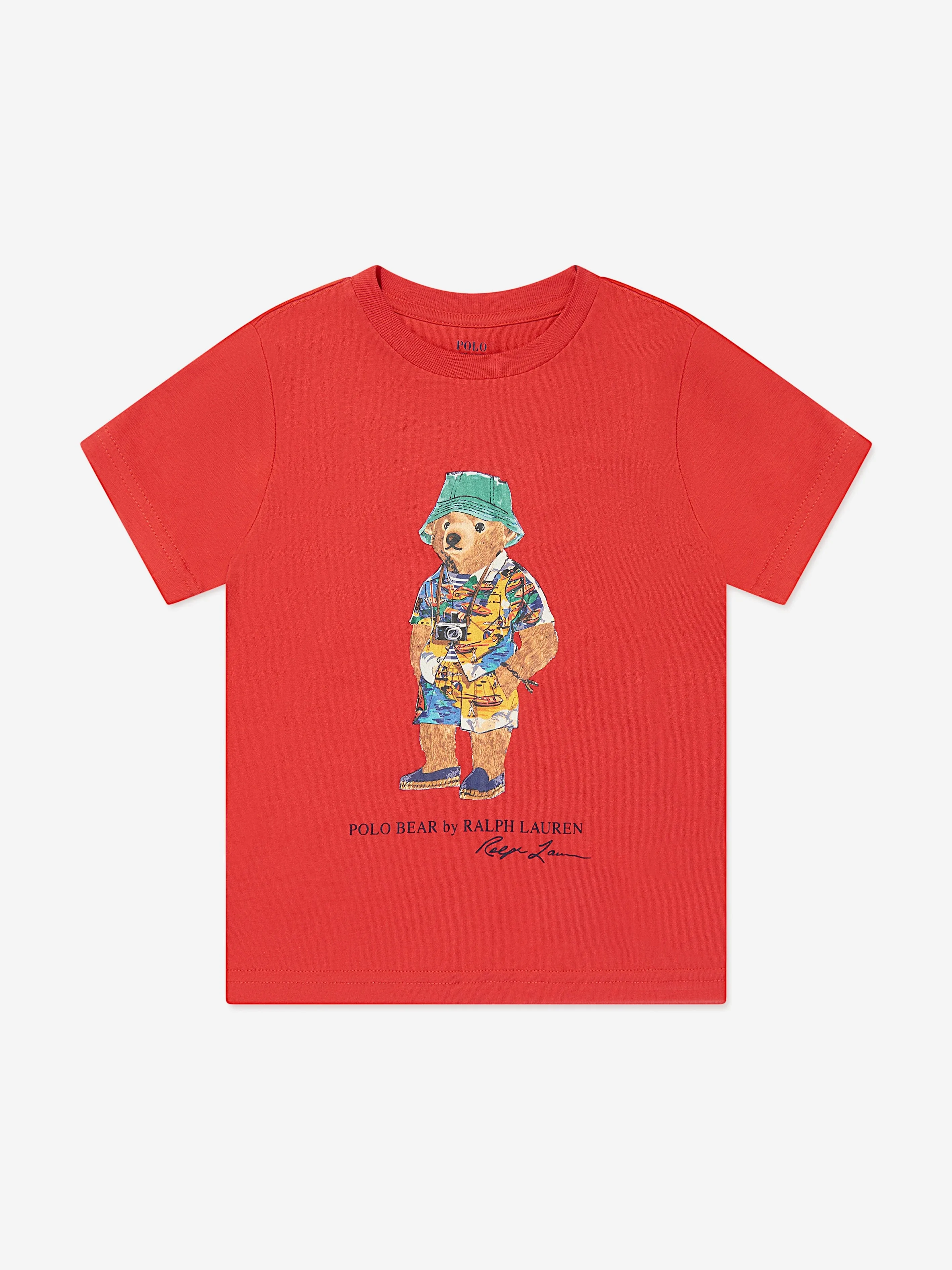 Ralph Lauren Boys Polo Bear T-Shirt in Orange