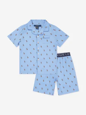 Ralph Lauren Boys Pyjamas Short Set in Blue