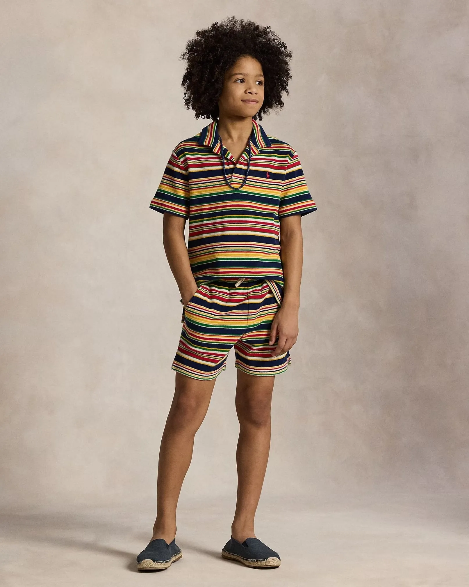 Ralph Lauren Boys Striped Polo Shirt in Yellow