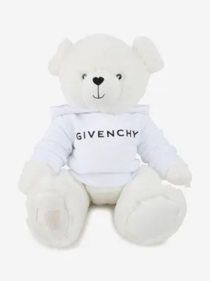 Teddy Soft Toy with Logo Hoodie in White