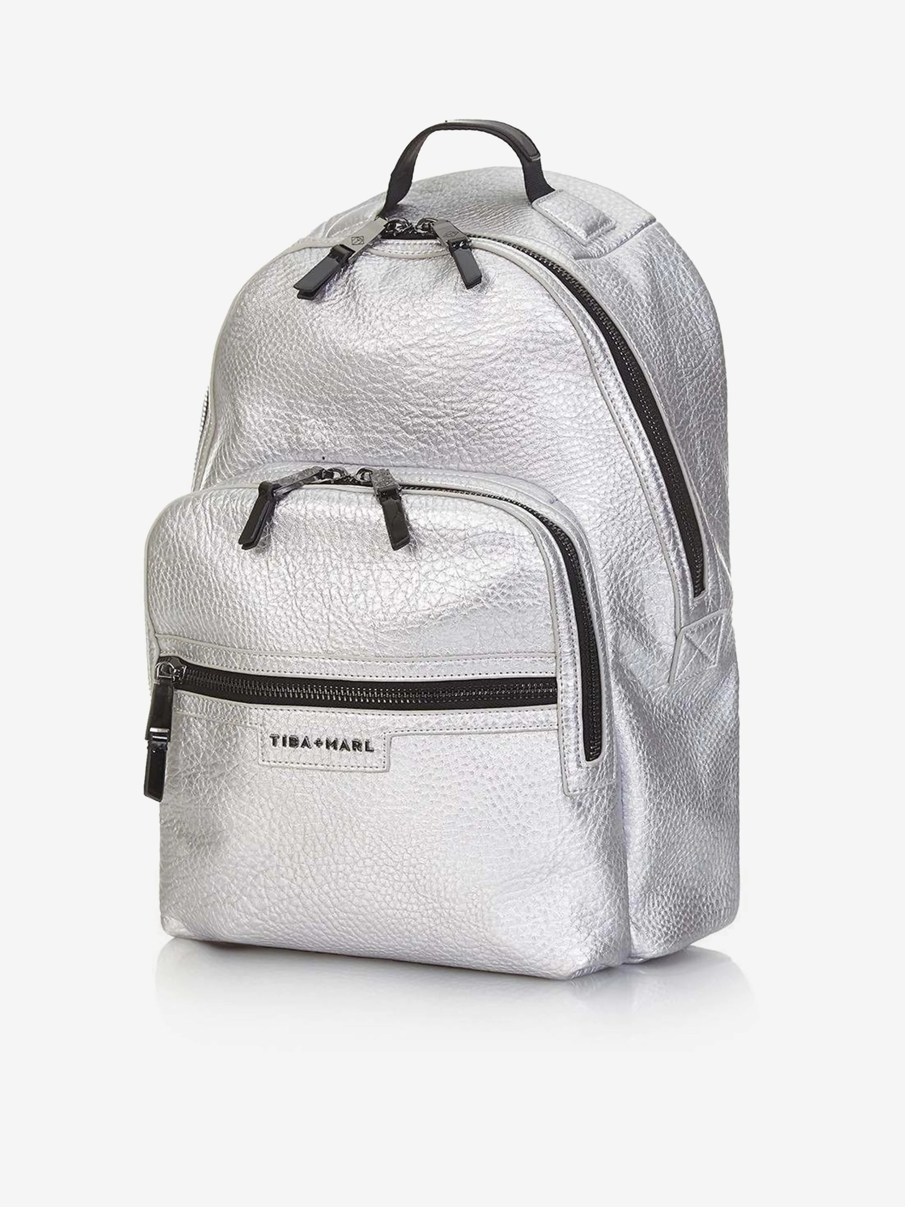 Tiba   Marl Baby Elwood Changing Backpack in Silver (42cm)
