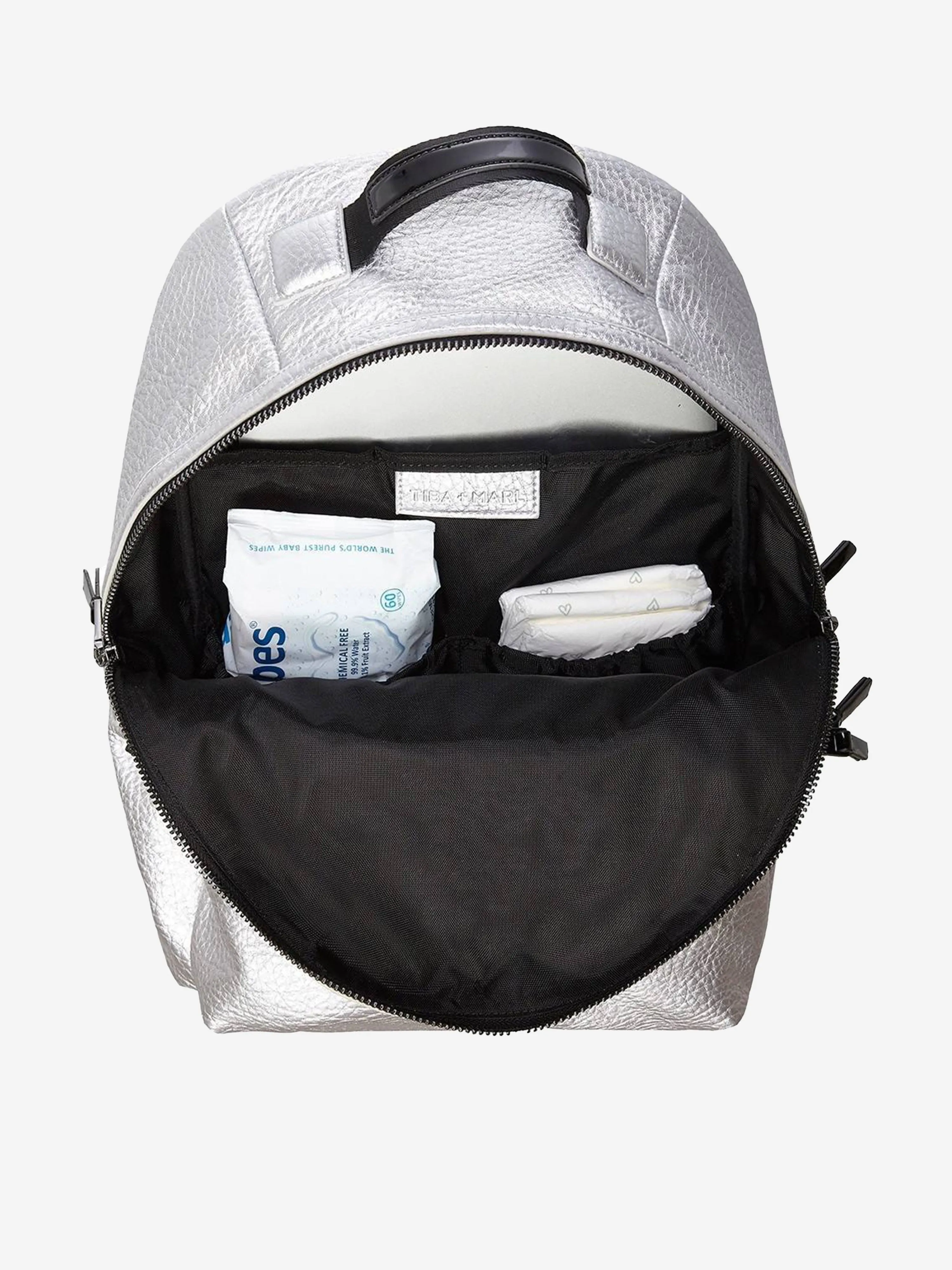 Tiba   Marl Baby Elwood Changing Backpack in Silver (42cm)