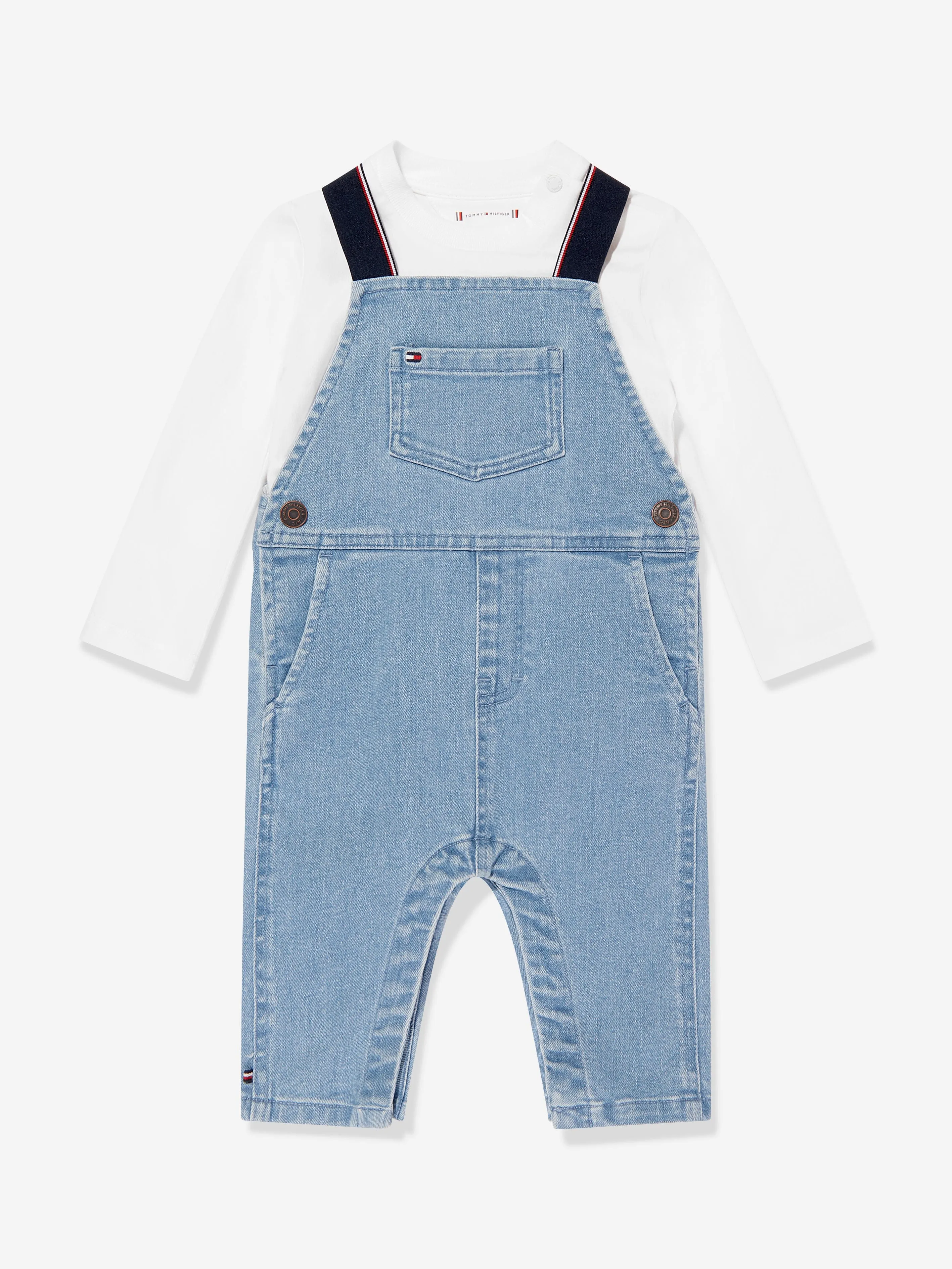 Tommy Hilfiger Baby Boys Denim Dungaree Set in Blue