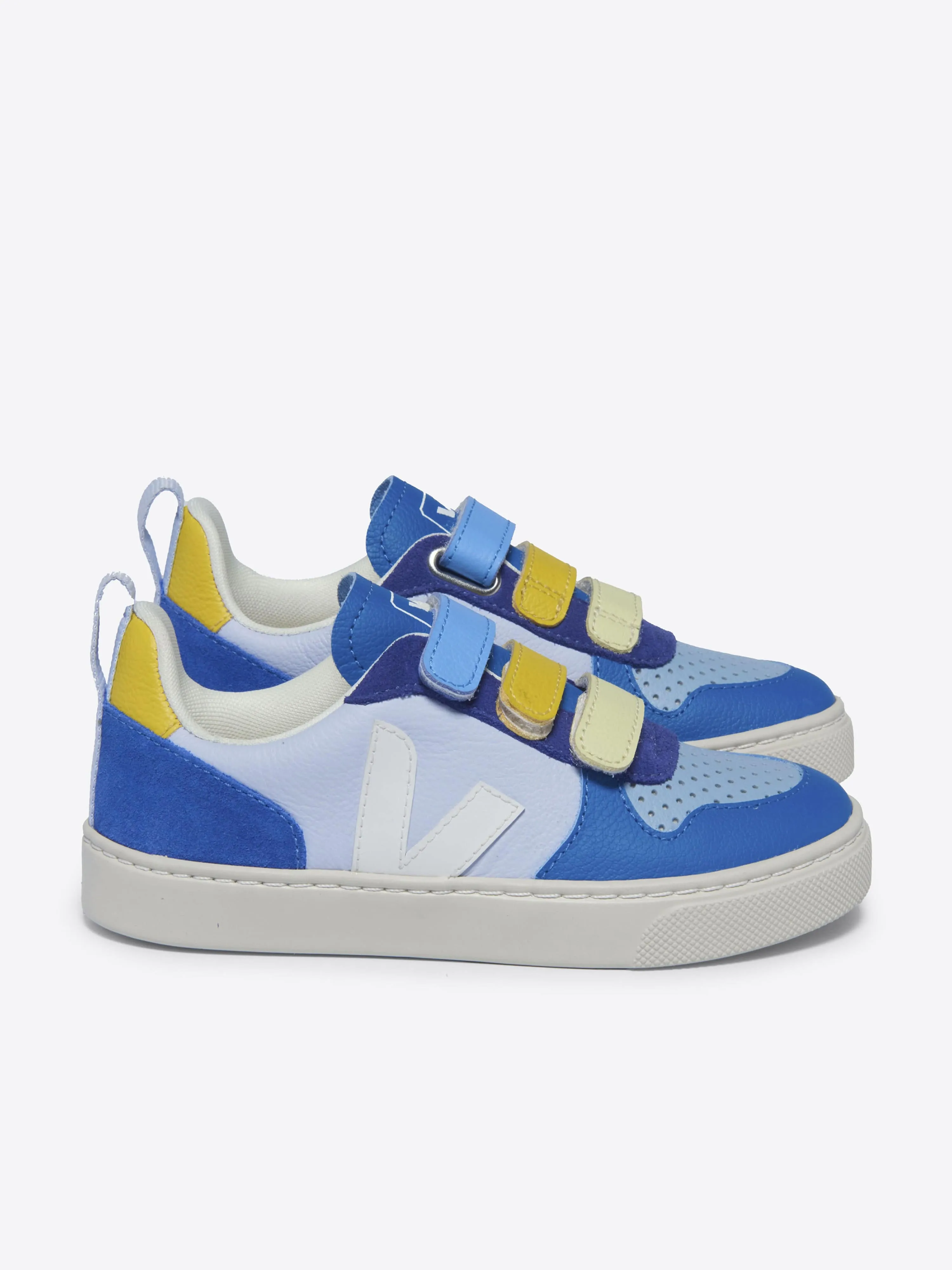 Veja Boys V-10 ChromeFree Leather Trainers in Multicolour