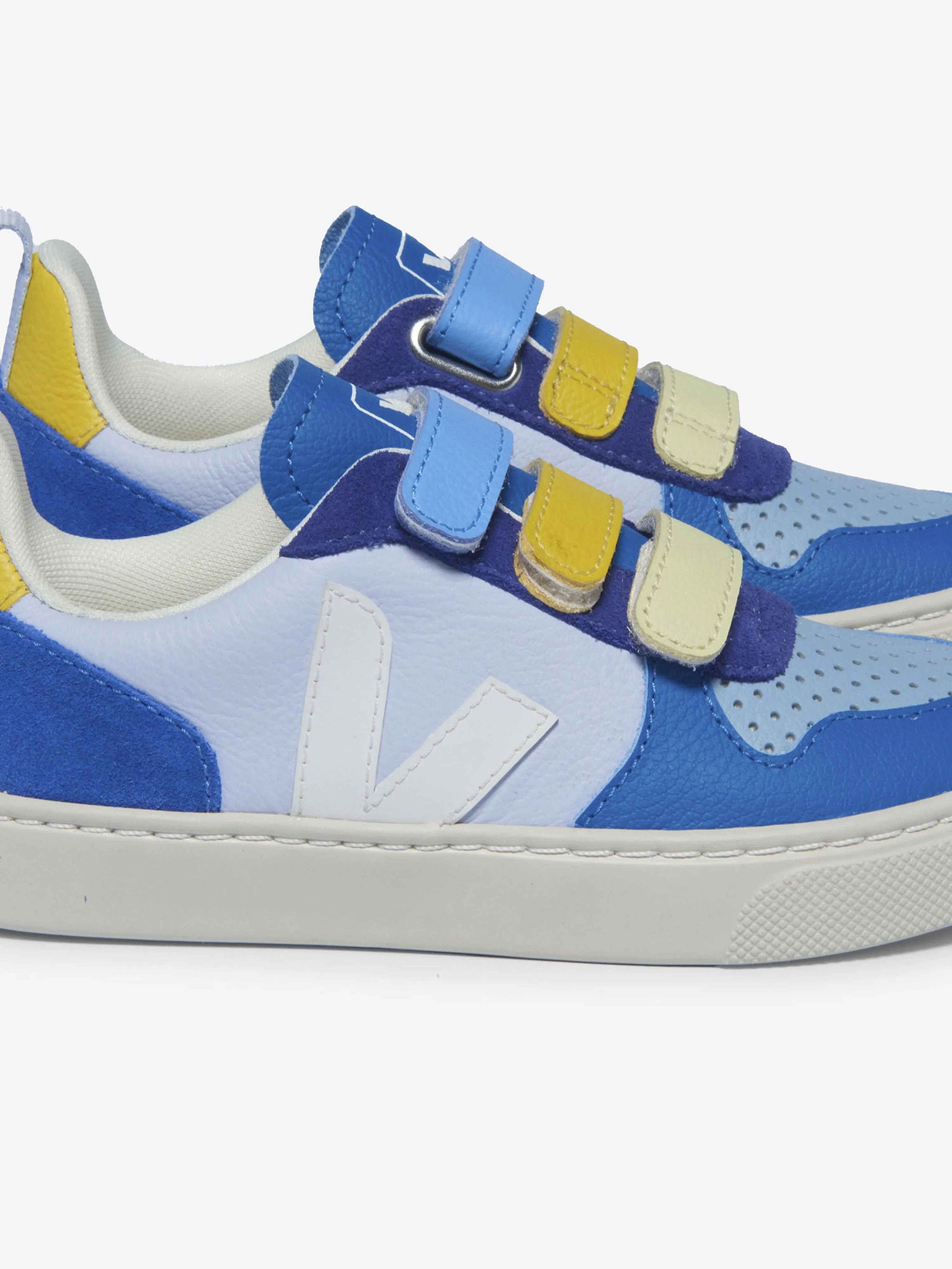 Veja Boys V-10 ChromeFree Leather Trainers in Multicolour