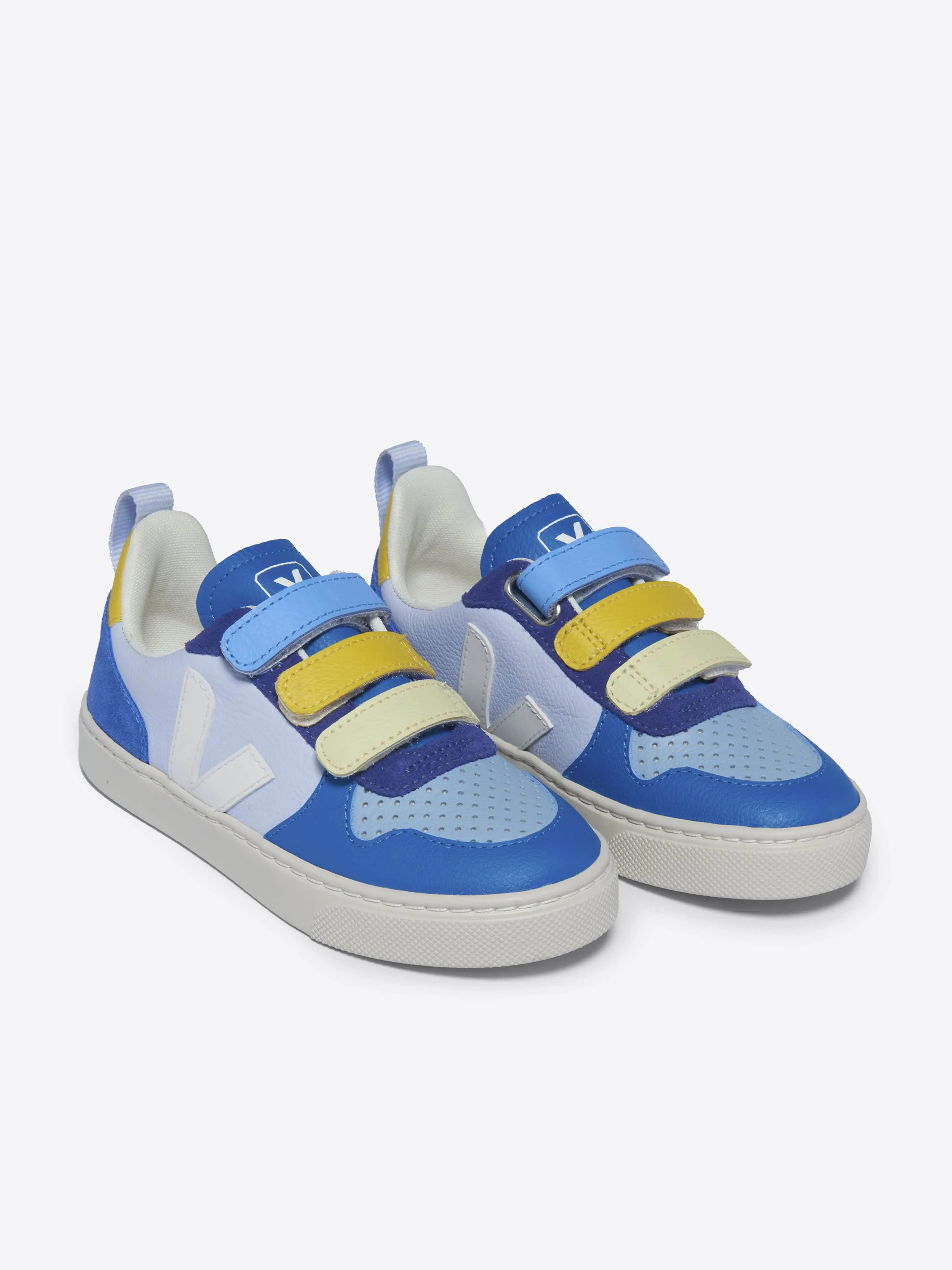 Veja Boys V-10 ChromeFree Leather Trainers in Multicolour