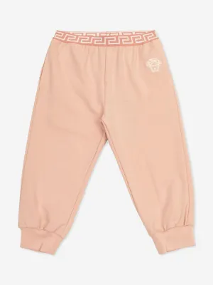 Versace Baby Girls Medusa Logo Joggers in Pink