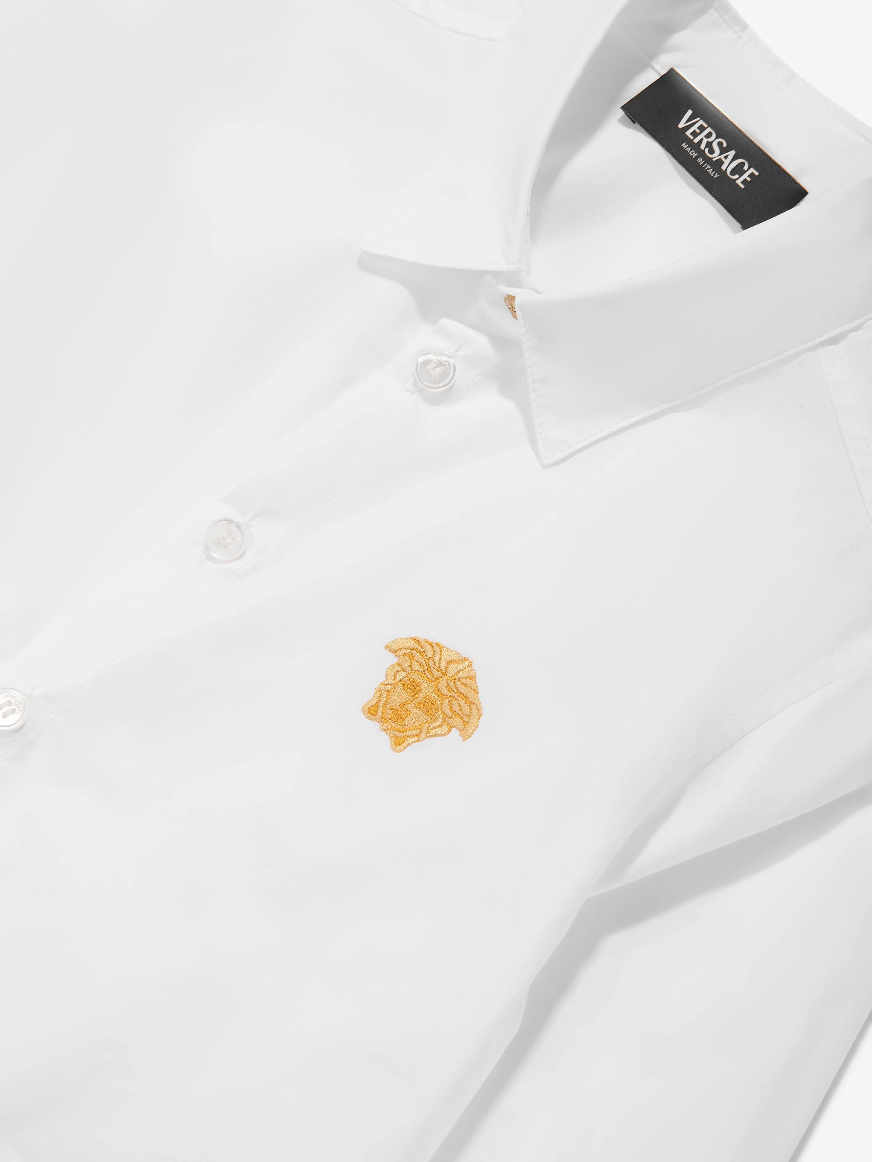 Versace Boys Medusa Logo Shirt in White