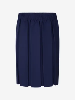 Zeco Girls School Box Pleat Skirt in Navy